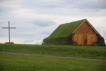 Obraz premium grass roof house