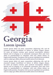 Flag of Georgia, Five Cross Flag. Template for award design, an official document with the flag of Georgia and other uses. Bright, colorful vector illustration.