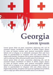 Flag of Georgia, Five Cross Flag. Template for award design, an official document with the flag of Georgia and other uses. Bright, colorful vector illustration.
