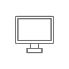 Computer monitor, tv screen line icon.