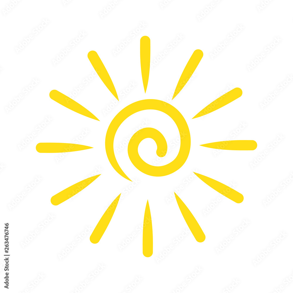 Poster sun icon on background for graphic and web design. simple vector sign. internet concept symbol for w