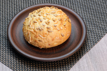 Homemade wheat bread baked