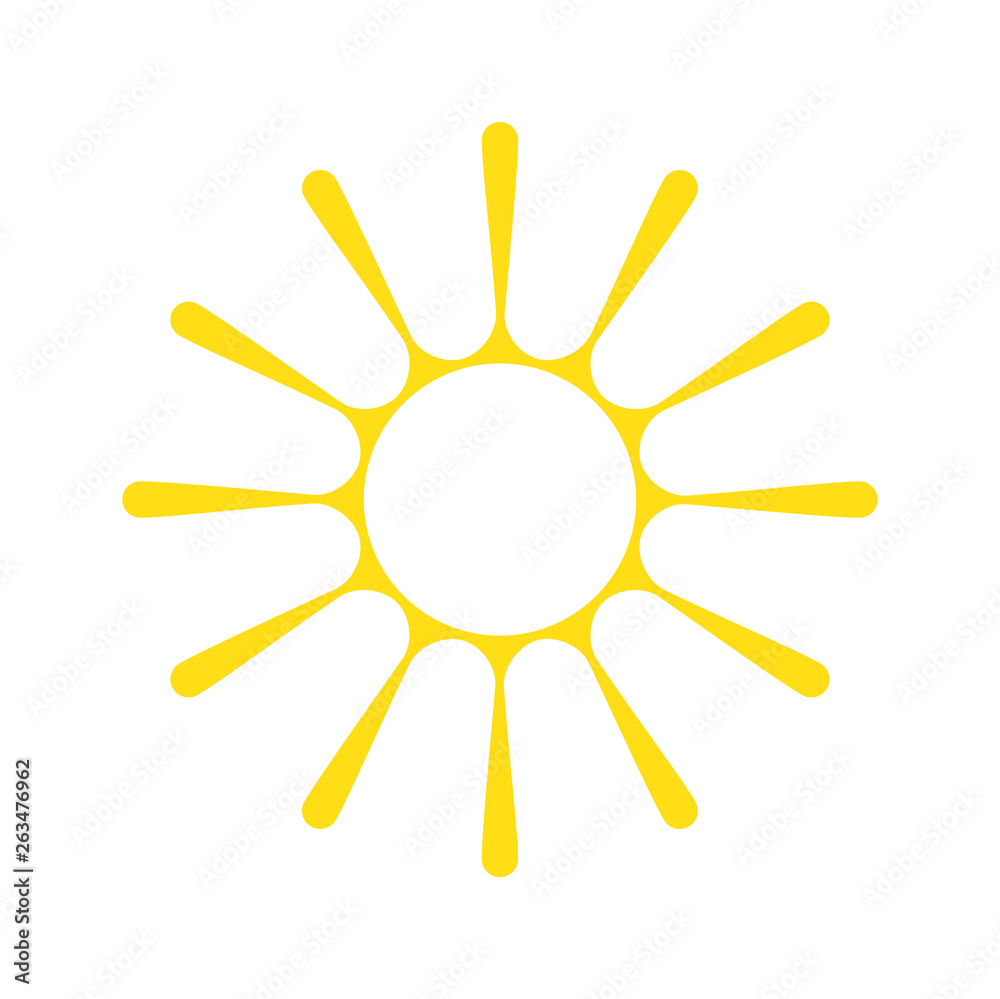 Poster sun icon on background for graphic and web design. simple vector sign. internet concept symbol for w