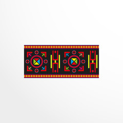 Decorative strip with elements of an ornament in ethnic style. Vector illustration.