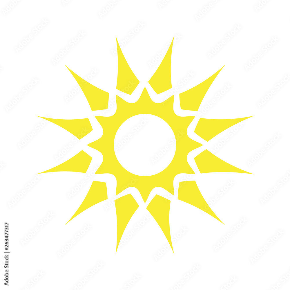 Poster sun icon on background for graphic and web design. simple vector sign. internet concept symbol for w