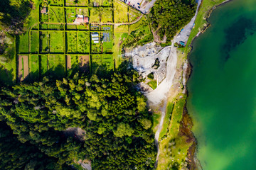 Azoren Insel aus der Luft - Sao Miguel