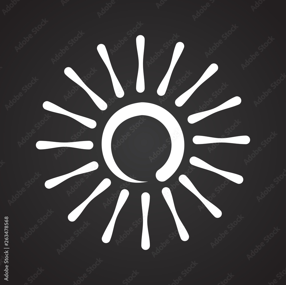 Poster sun icon on background for graphic and web design. simple vector sign. internet concept symbol for w