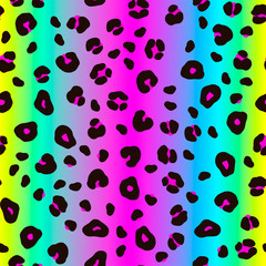Seamless neon leopard pattern