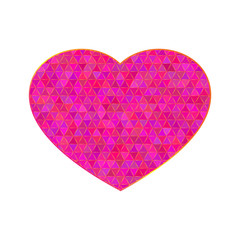 Geometric heart shape on a white background, vector illustration.