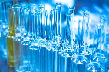 Chemical test tubes. Glass flasks for chemicals. Medical tubes. Chemical laboratory. Laboratory research. Chemical industry. Medicine. Pharmacology.
