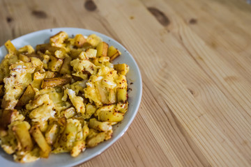 Potato with egg