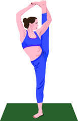 Girl standing in a yoga pose 