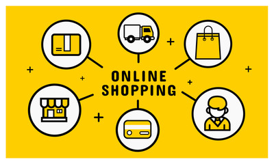 Online shopping icon. Vector infographic. Line icon modern
