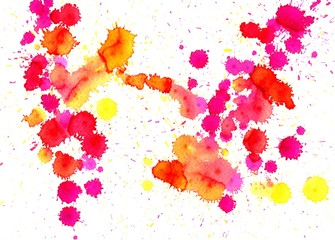 Colorful abstract watercolor texture with splashes and spatters. Modern creative watercolor background for trendy design.