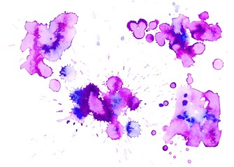 Colorful abstract watercolor texture with splashes and spatters. Modern creative watercolor background for trendy design.