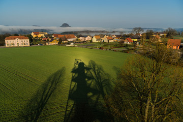 Morgendlicher Blick auf Rathmannsdorf  und Lilienstein © Fotografie Jentzsch