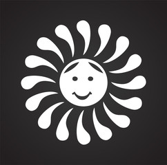 Sun icon on background for graphic and web design. Simple vector sign. Internet concept symbol for website button or mobile app.