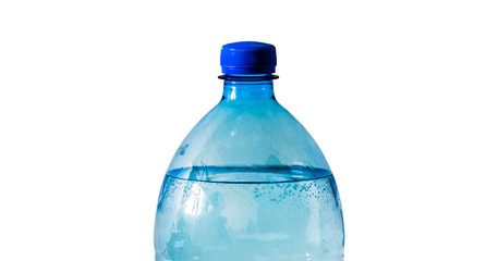 Clear drinking water in a plastic container, a bottle