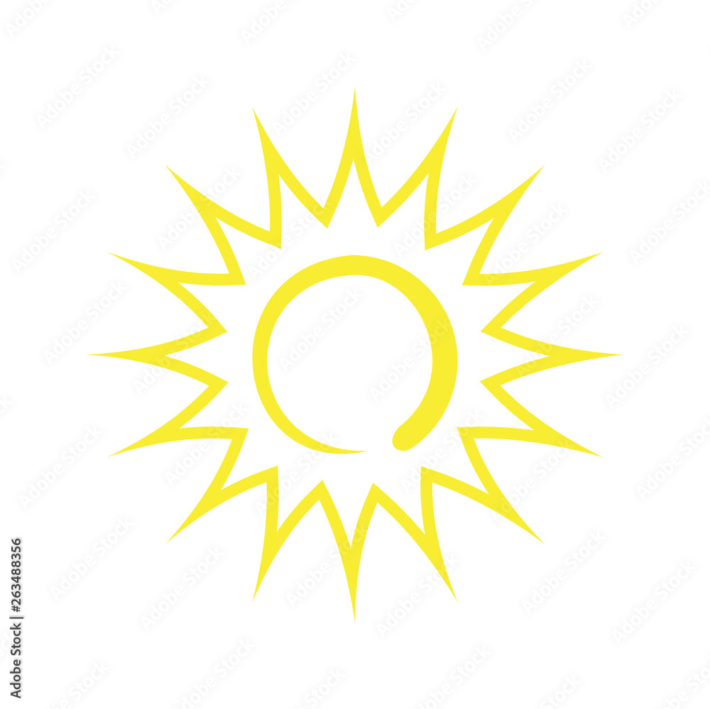Poster sun icon on background for graphic and web design. simple vector sign. internet concept symbol for w