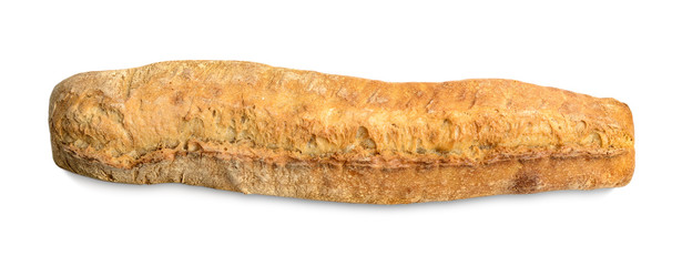 Hand made fresh baked baguette isolated