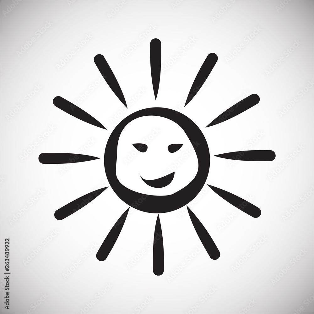 Poster sun icon on background for graphic and web design. simple vector sign. internet concept symbol for w