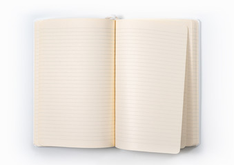 white notebook on white background with clipping path