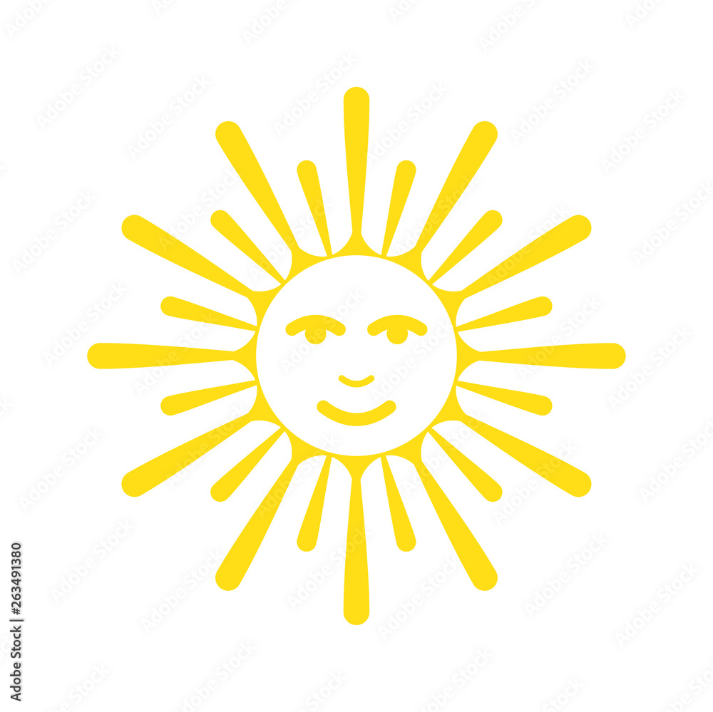 Poster sun icon on background for graphic and web design. simple vector sign. internet concept symbol for w