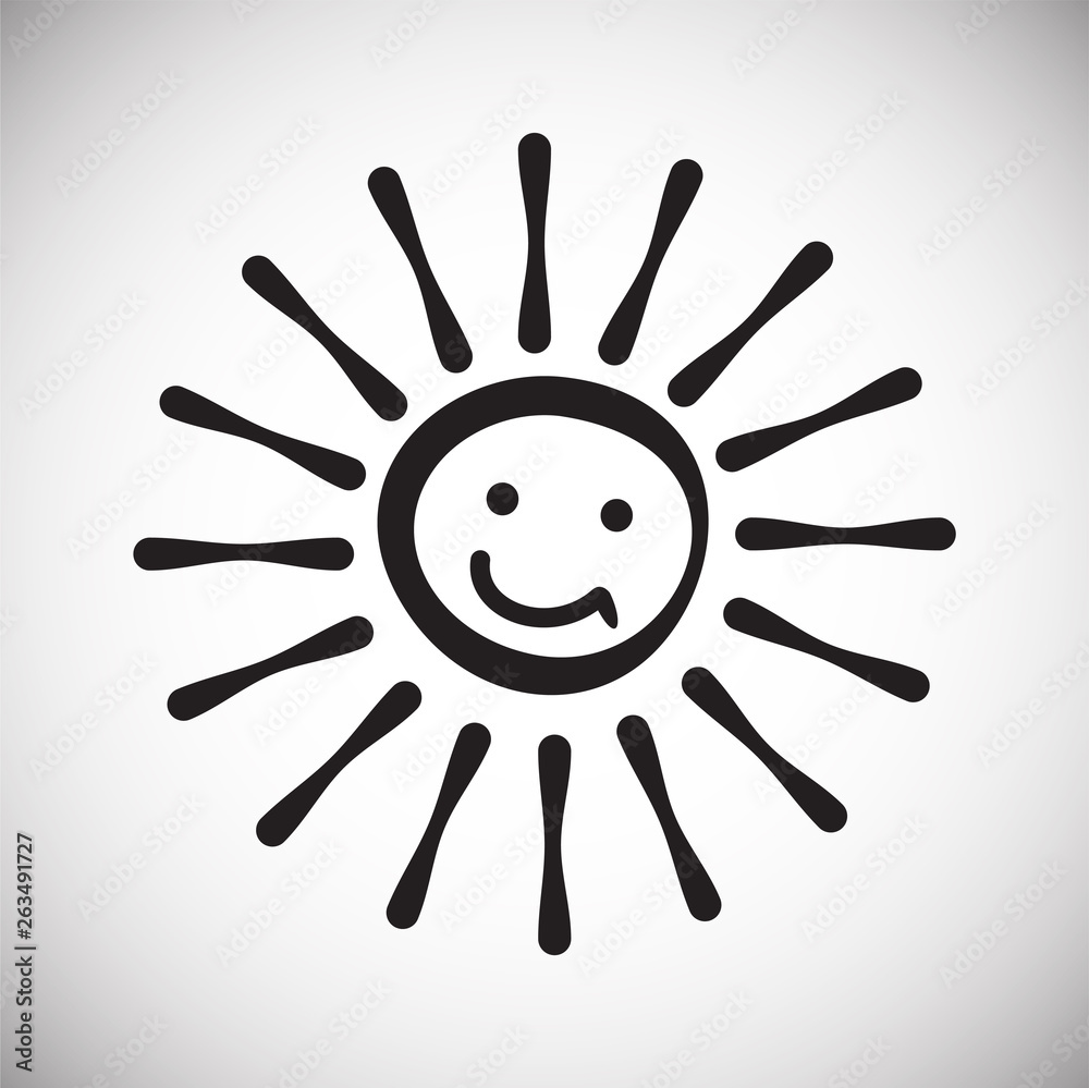 Poster sun icon on background for graphic and web design. simple vector sign. internet concept symbol for w