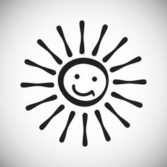 Sun icon on background for graphic and web design. Simple vector sign. Internet concept symbol for website button or mobile app.