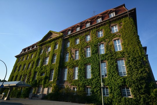 Evening close-up view of the famous Town Hall Spandau (Rathaus Spandau) in beautiful golden light on August 9, 2015, Berlin, Germany