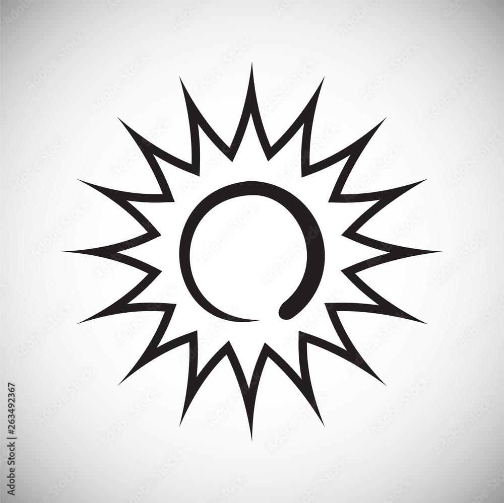 Poster sun icon on background for graphic and web design. simple vector sign. internet concept symbol for w