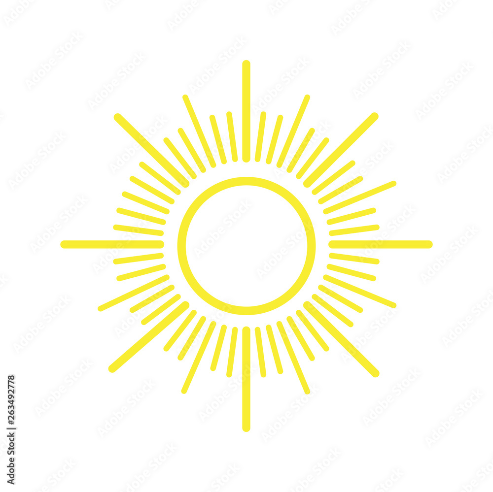 Poster sun icon on background for graphic and web design. simple vector sign. internet concept symbol for w