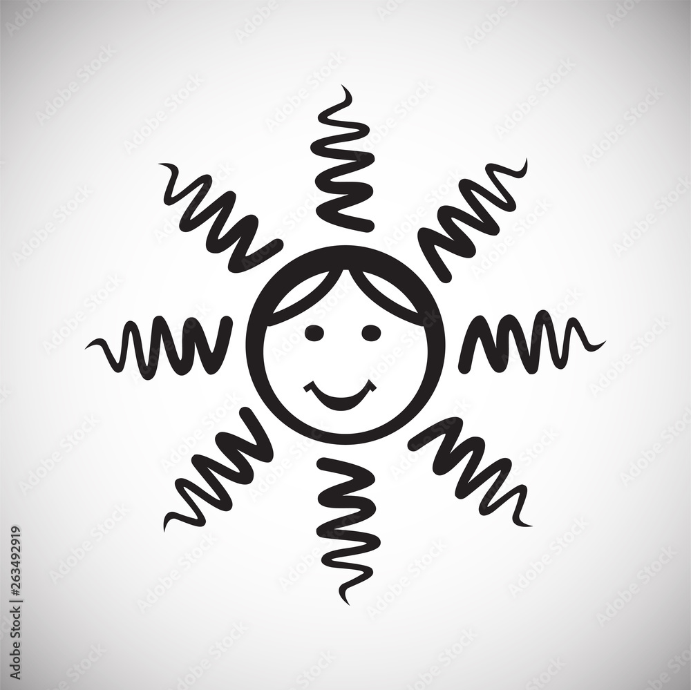 Poster sun icon on background for graphic and web design. simple vector sign. internet concept symbol for w