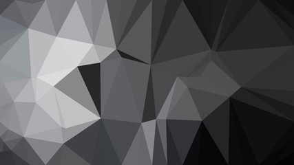 Plakat Abstract Black and Grey Polygonal Triangular Background Vector Illustration