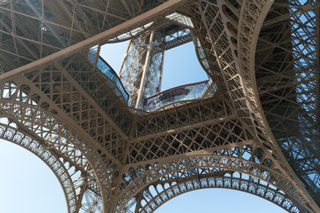 Close up of Eiffel tower part in Paris