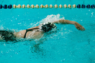 Swimming crawl in the sports pool