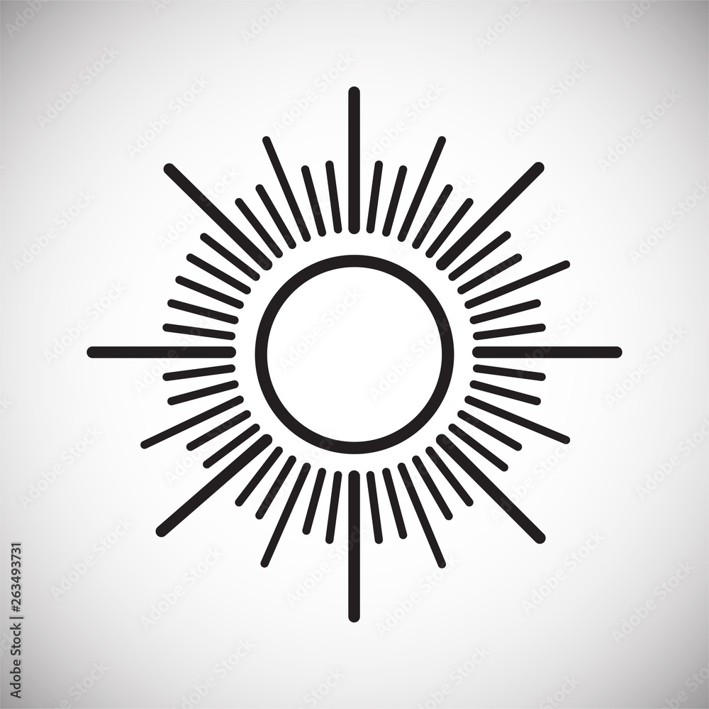 Poster sun icon on background for graphic and web design. simple vector sign. internet concept symbol for w