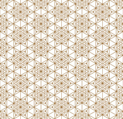 Seamless japanese pattern shoji kumiko in golden.