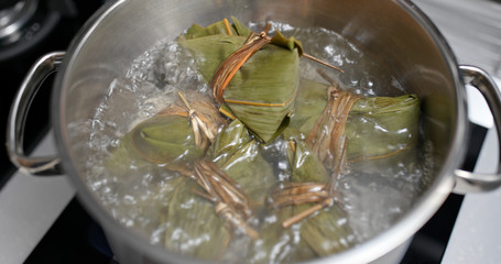 Cook with Sticky rice bamboo dumpling