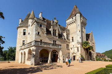 Fototapeta na wymiar Chateau des Milandes, a castle in the Dordogne, from the forties to the sixties of the twentieth century belonged to Josephine Baker. Aquitaine, France