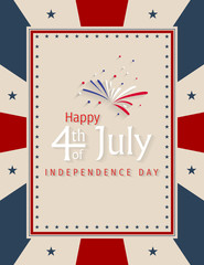 Naklejka premium Happy 4th of July Independence Day greeting card. Happy independence day of America vector design. 4th of july celebration.