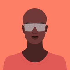 Portrait of an African man. Avatar fashion guy. Diversity. Vector flat illustration