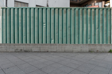 street wall background ,Industrial background, empty grunge urban street with warehouse brick wall