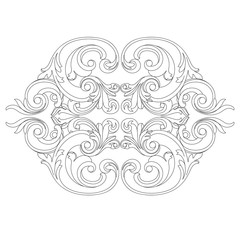 Fototapeta premium Black vintage baroque ornament, corner. Retro pattern antique style acanthus.