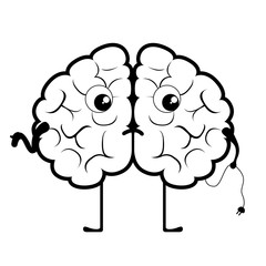 Isolated disconnected brain cartoon. Vector illustration design