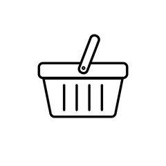 Shopping basket outline icon. Shopping cart icon flat style vector eps10.