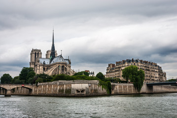 Fototapeta na wymiar Île de la Cité in Paris from the river