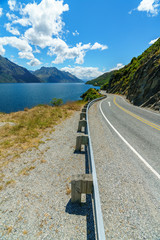 on the road in the mountains, lake wakatipu, otago, new zealand 5