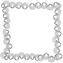 Floral frame. coloring book for adult and older children or like greeting card for birthday, Valentines day or wedding invitation