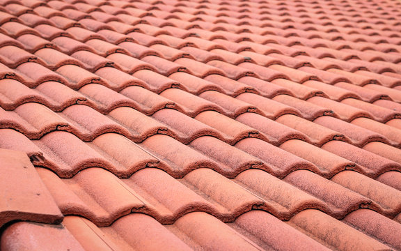 Red Roof tiles seamless texture , roof pattern